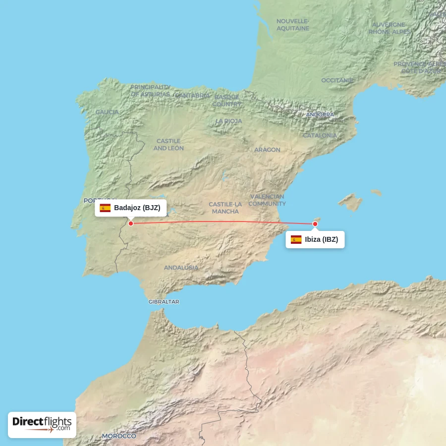 BJZ - IBZ route map