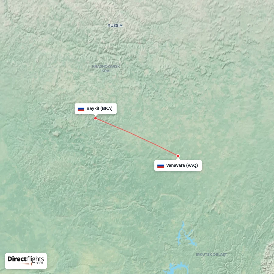 BKA - VAQ route map