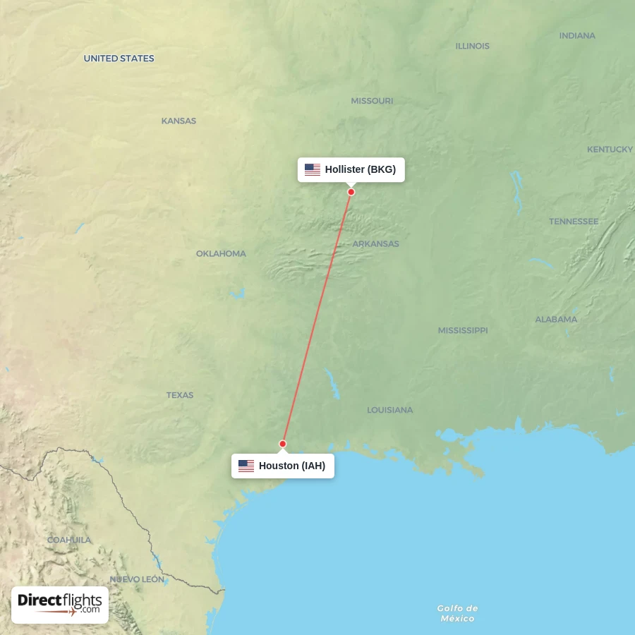 BKG - IAH route map