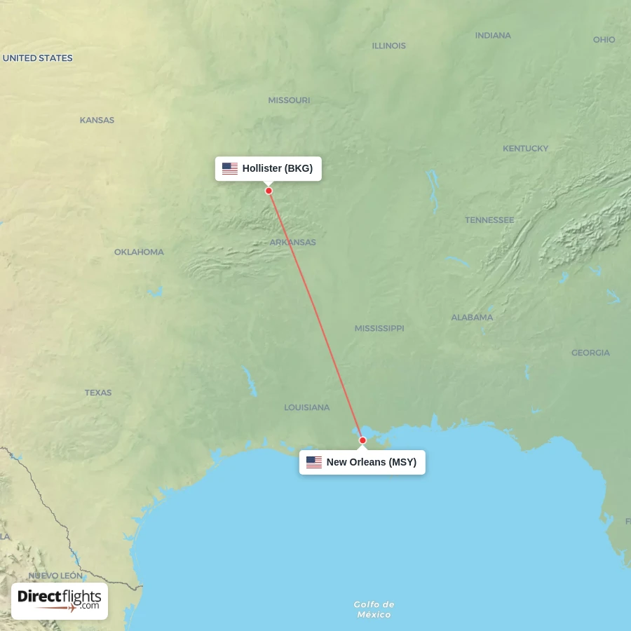 BKG - MSY route map