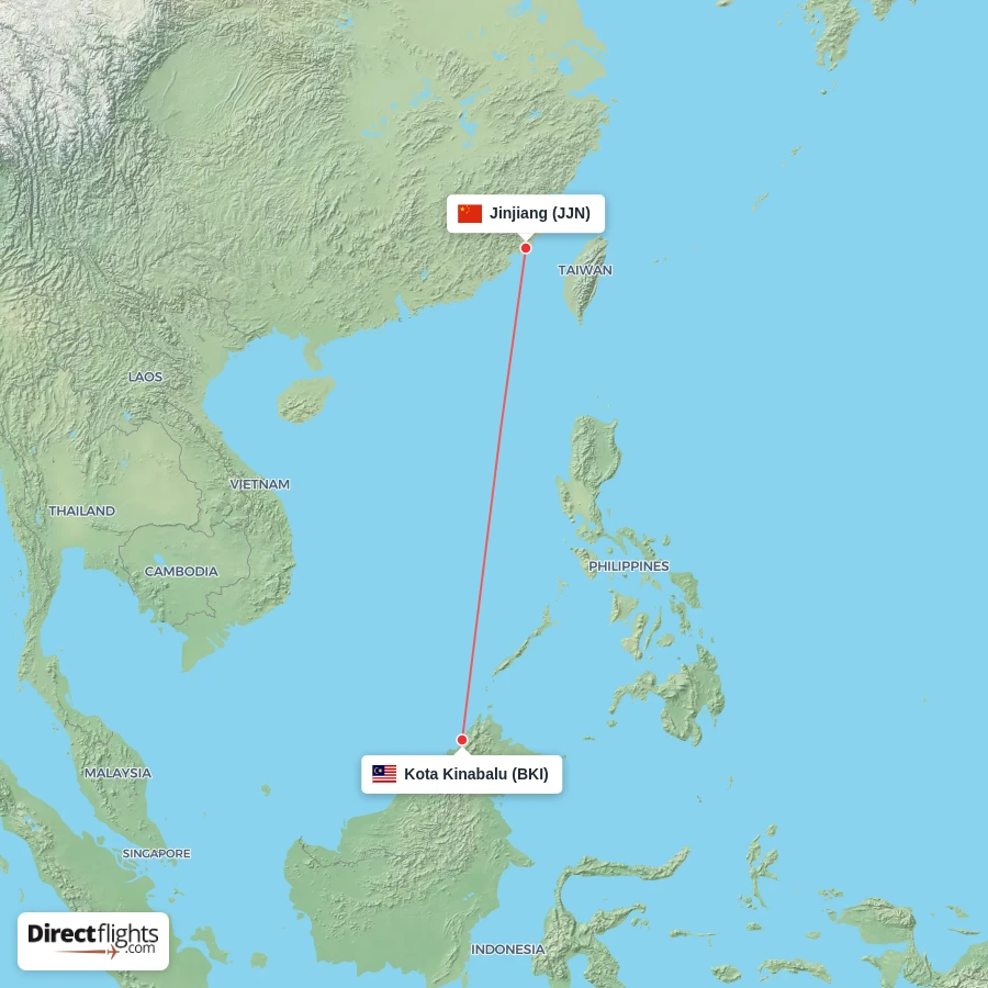 BKI - JJN route map