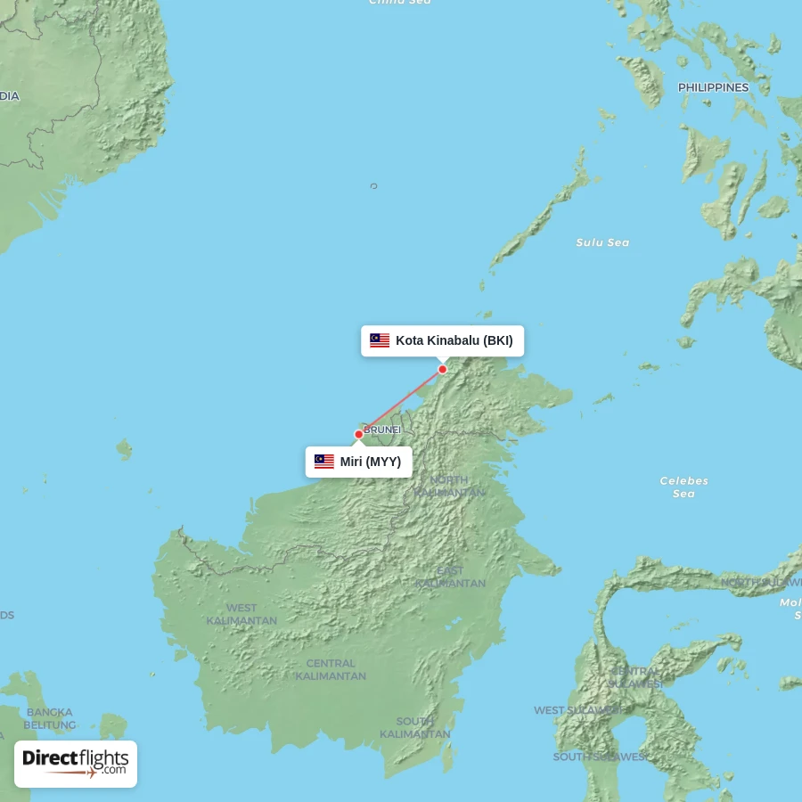 BKI - MYY route map