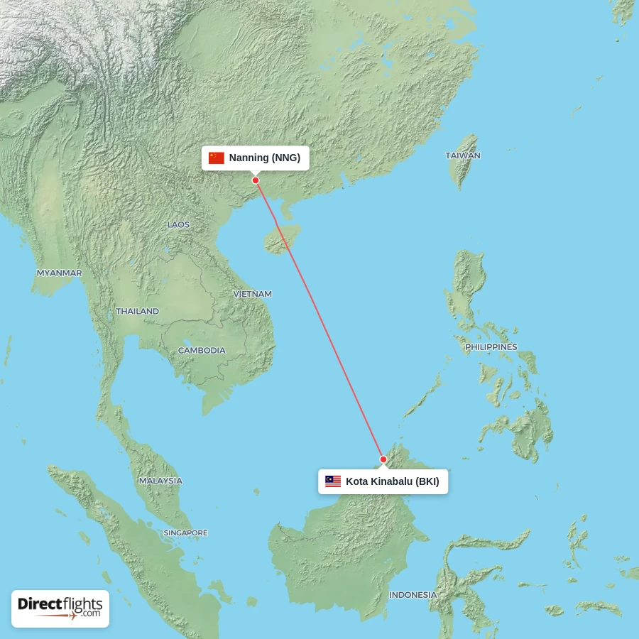BKI - NNG route map