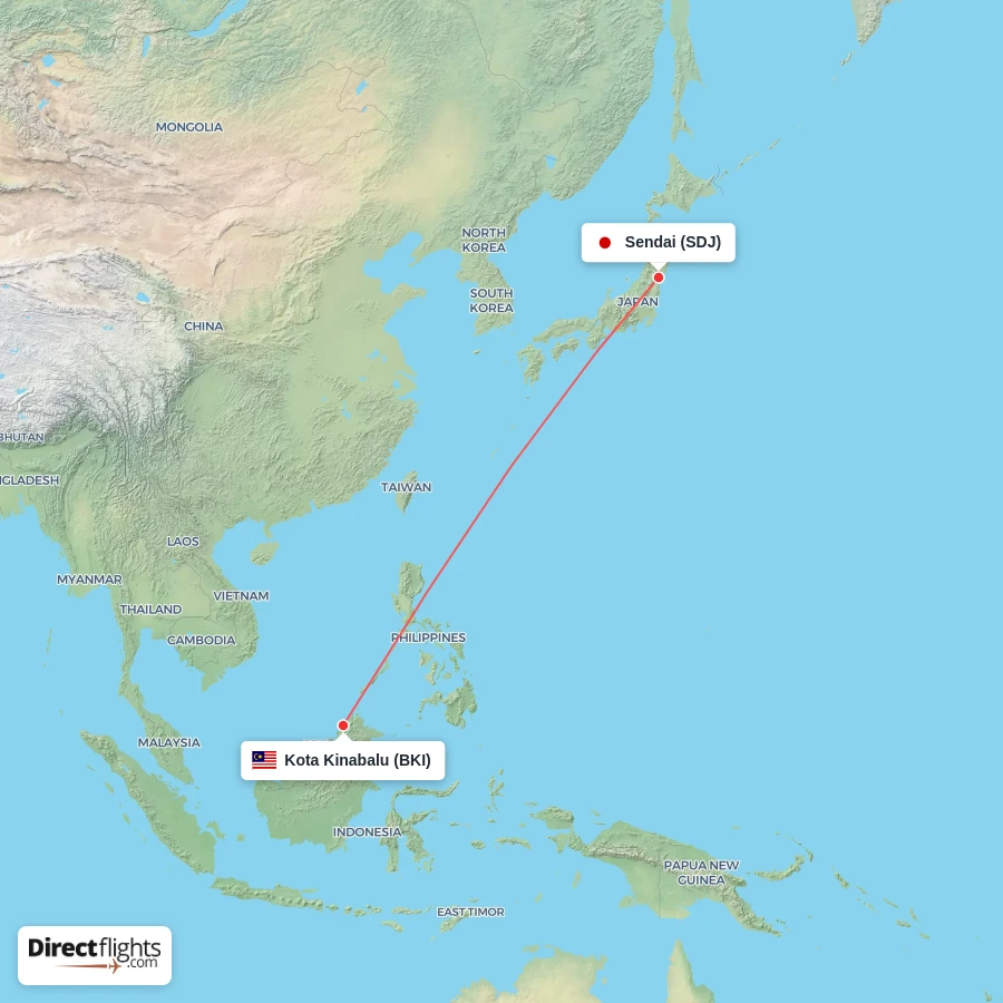 BKI - SDJ route map