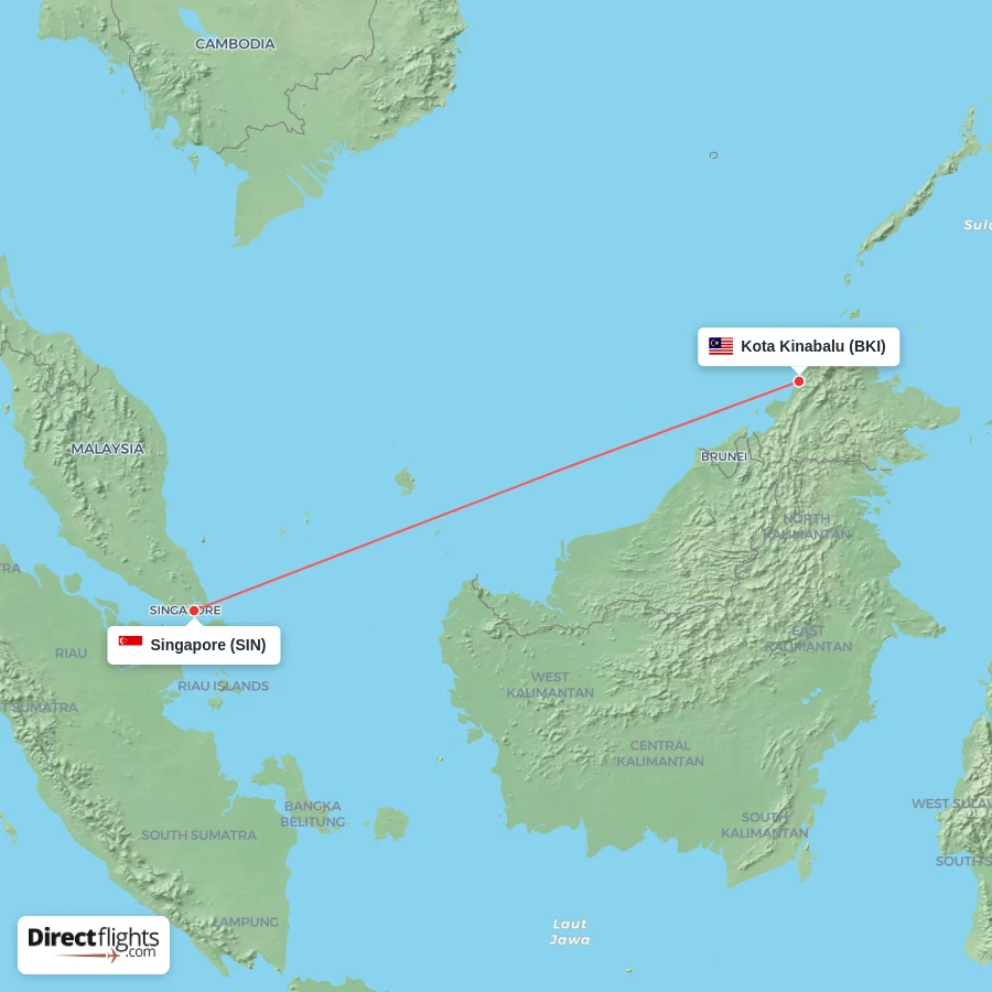 BKI - SIN route map