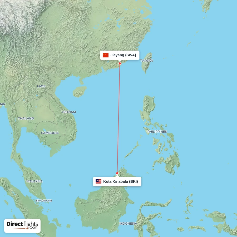 BKI - SWA route map
