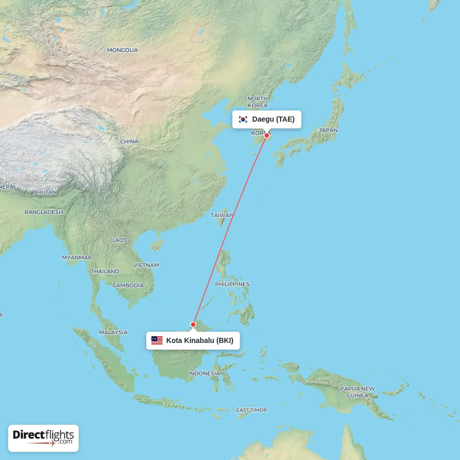 BKI - TAE route map