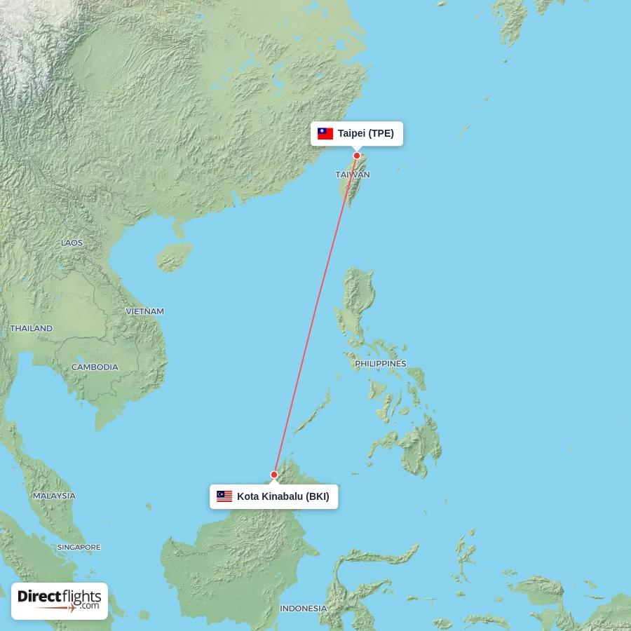 BKI - TPE route map