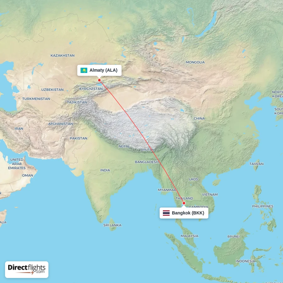BKK - ALA route map