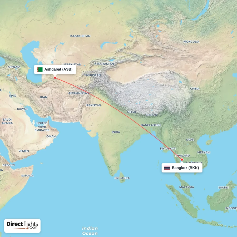 BKK - ASB route map