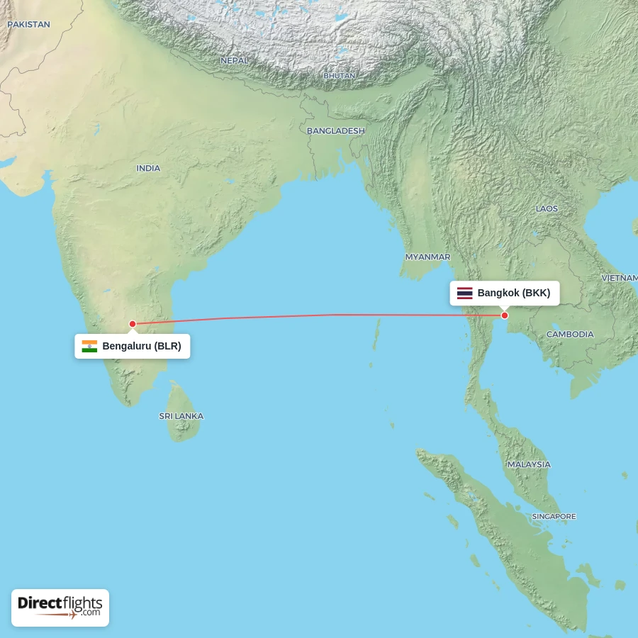 BKK - BLR route map