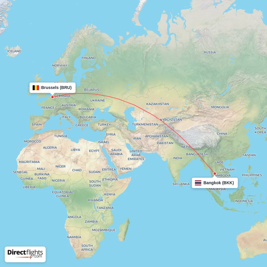 BKK - BRU route map