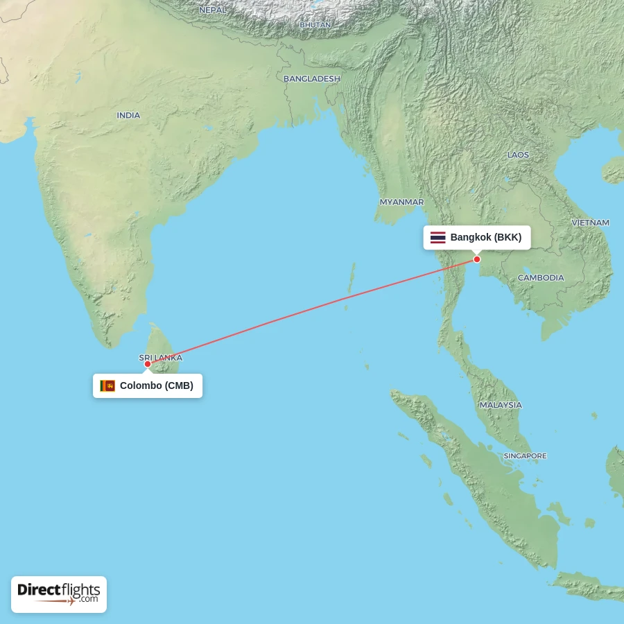 BKK - CMB route map