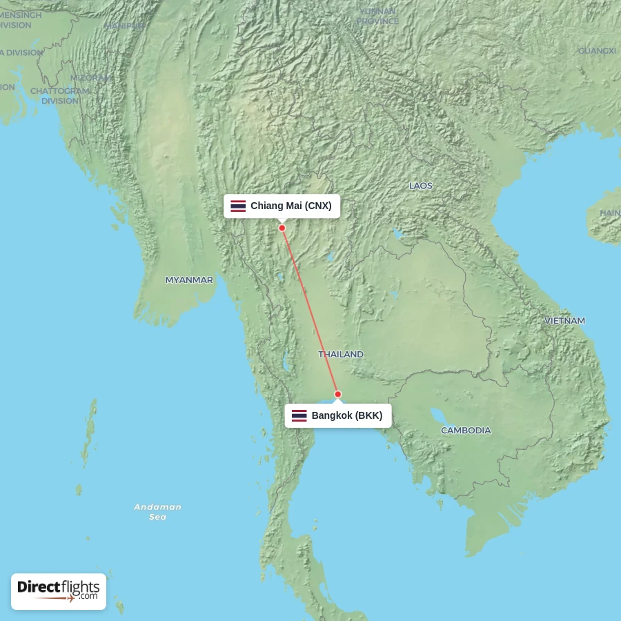 BKK - CNX route map