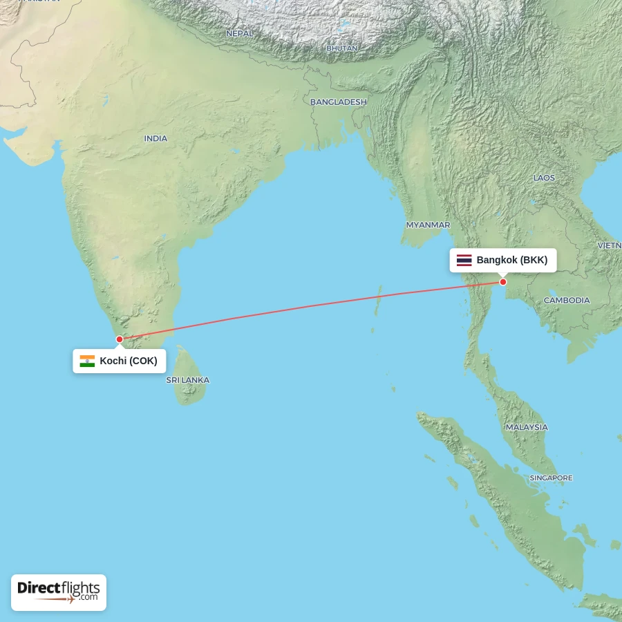 BKK - COK route map