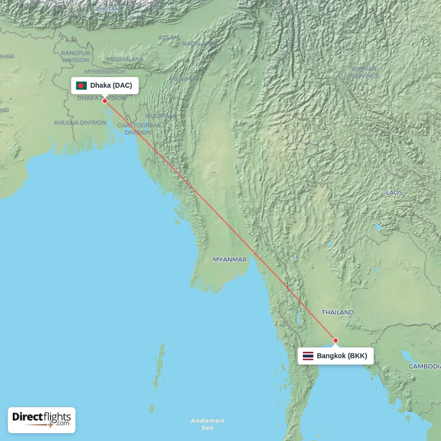 BKK - DAC route map