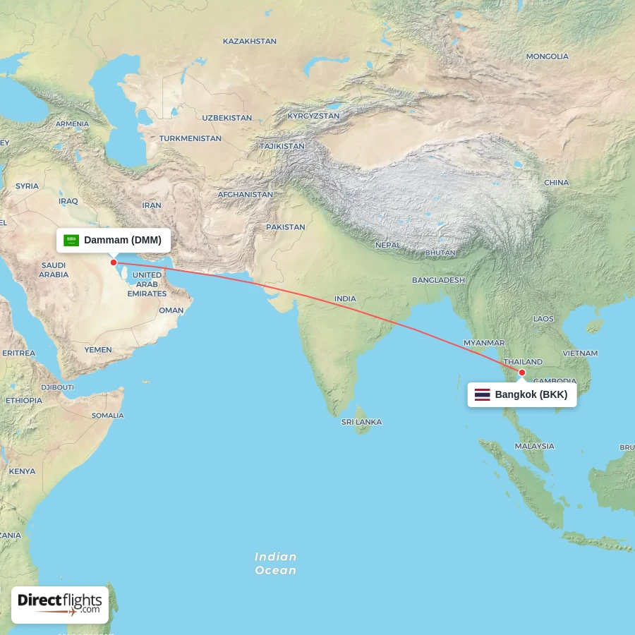 BKK - DMM route map