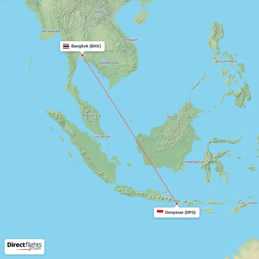 BKK - DPS route map