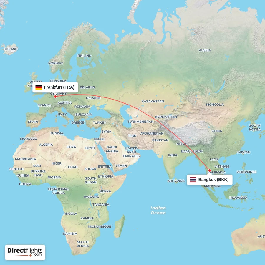 BKK - FRA route map