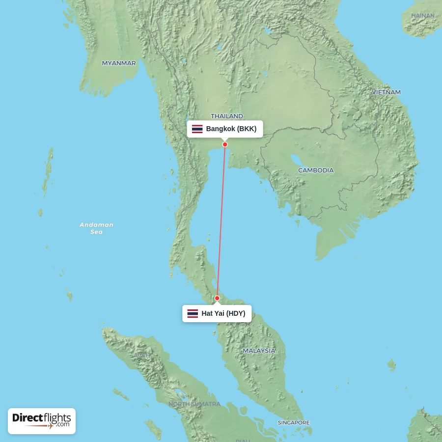 BKK - HDY route map