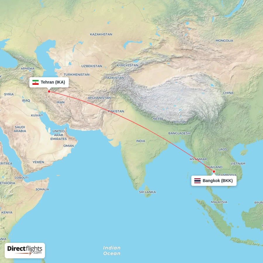 BKK - IKA route map