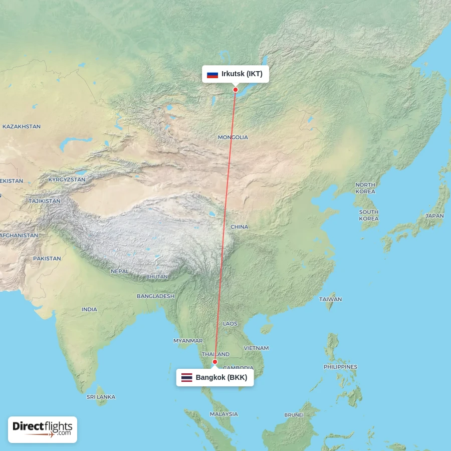 BKK - IKT route map