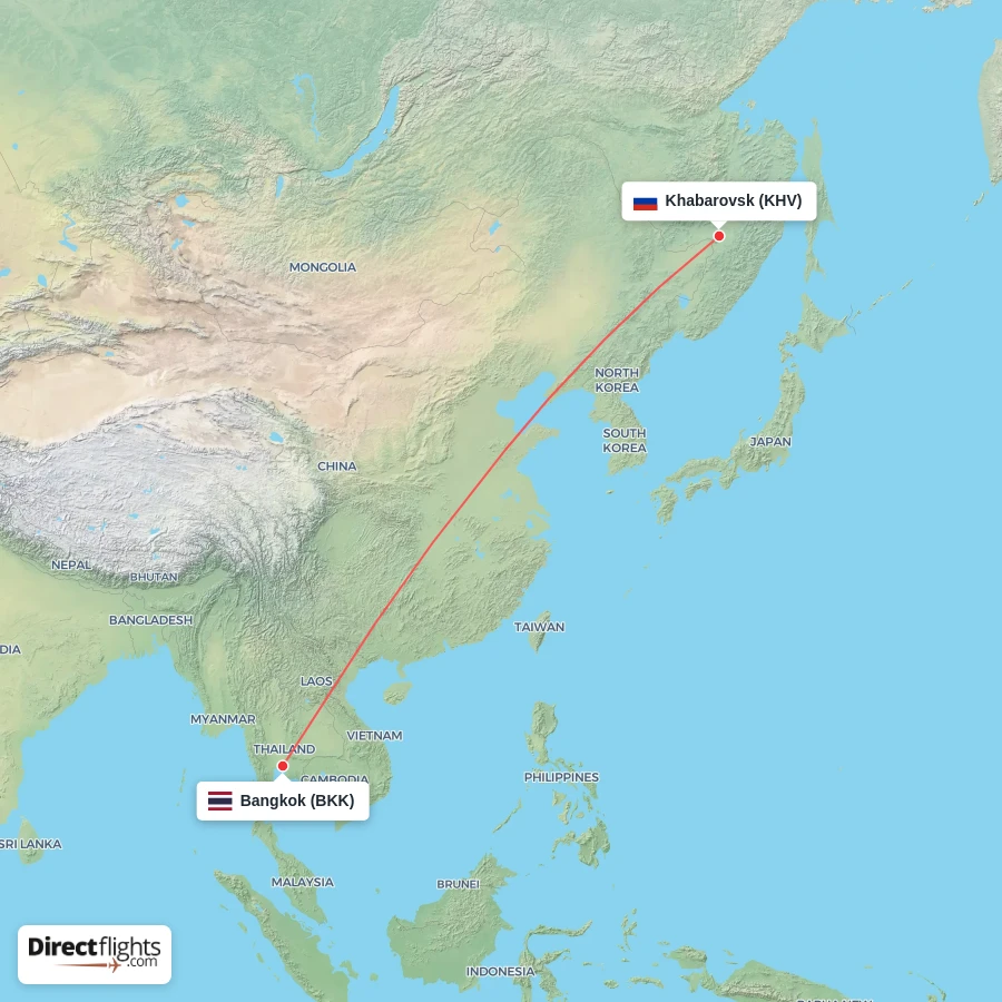 BKK - KHV route map