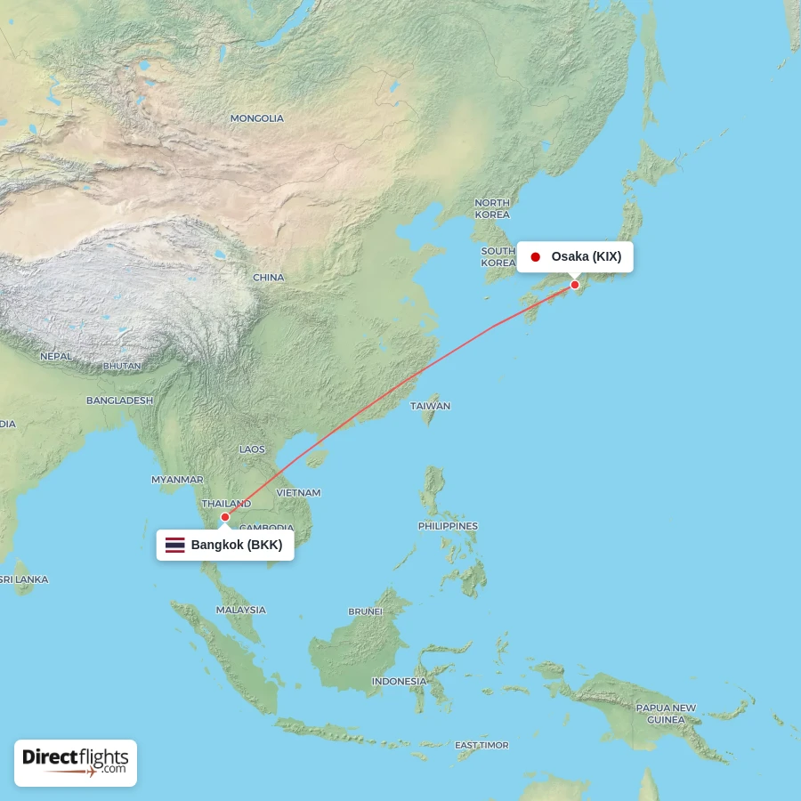 BKK - KIX route map