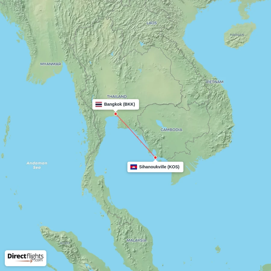 BKK - KOS route map
