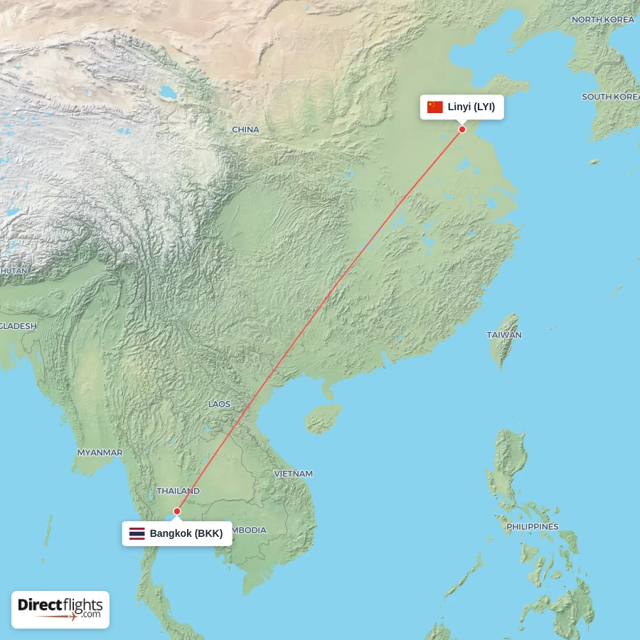 BKK - LYI route map