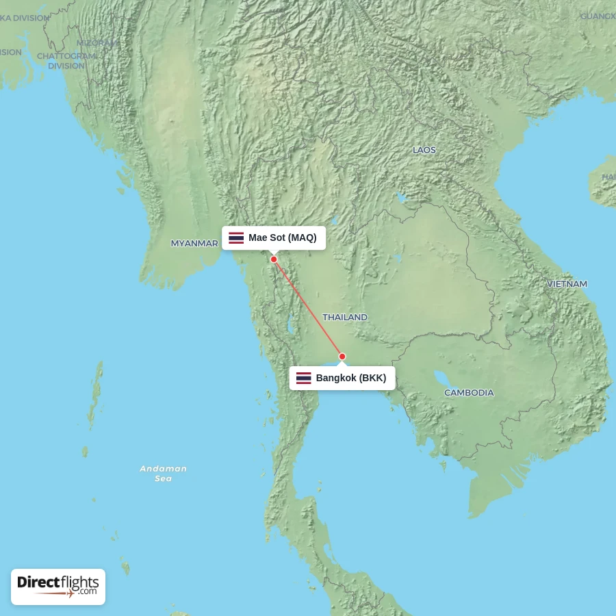 BKK - MAQ route map