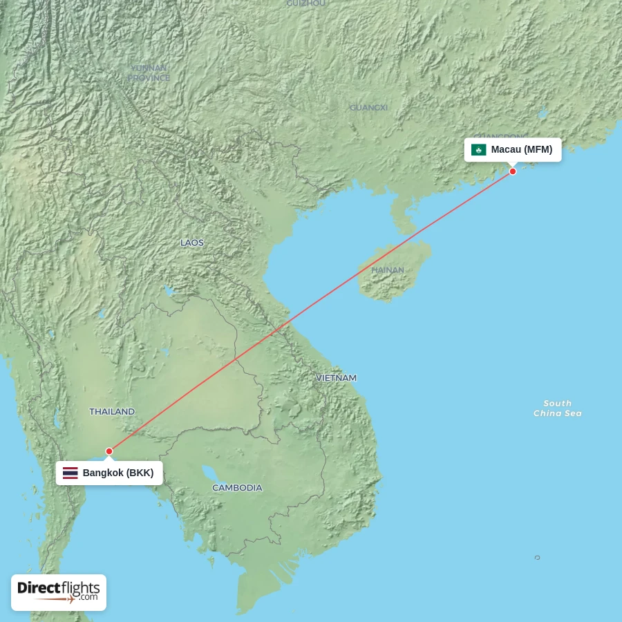 BKK - MFM route map