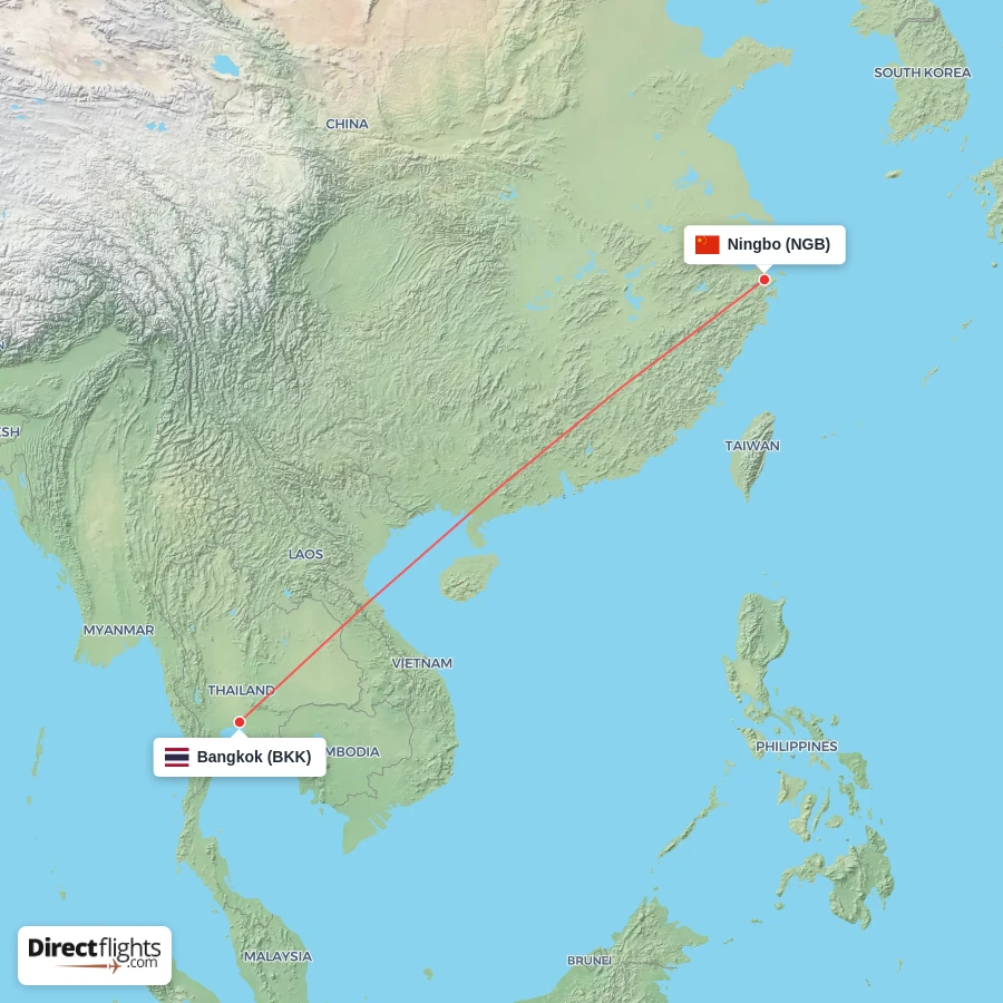 BKK - NGB route map