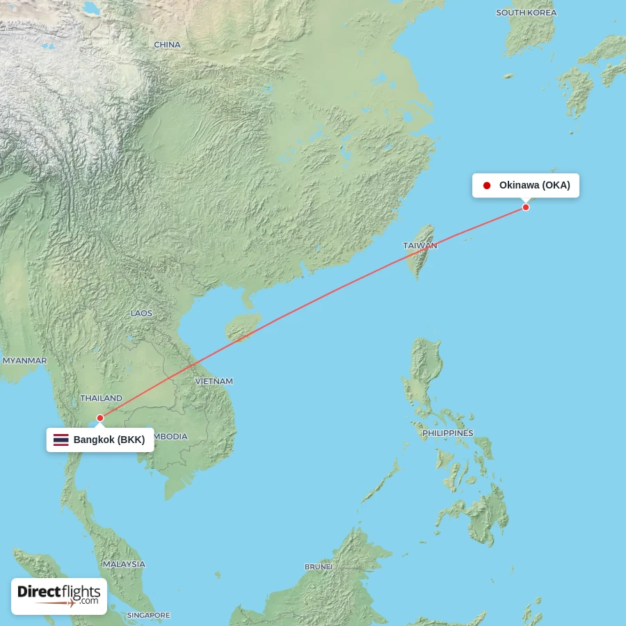 BKK - OKA route map