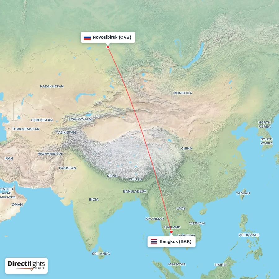 BKK - OVB route map