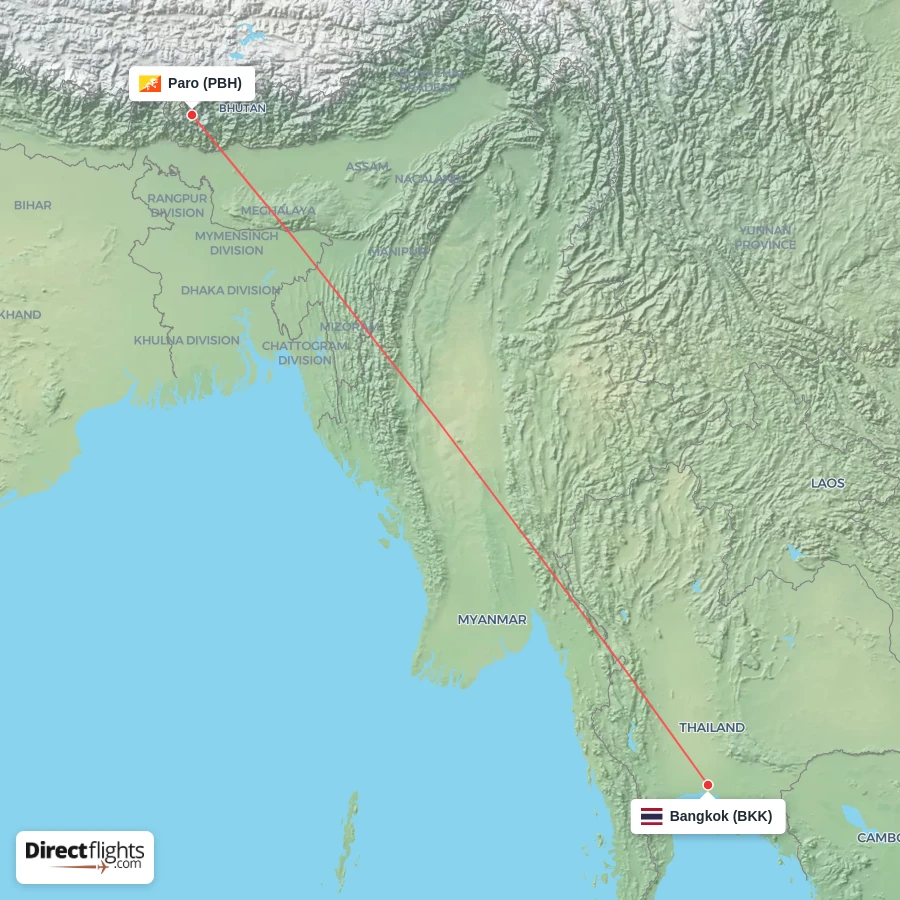 BKK - PBH route map