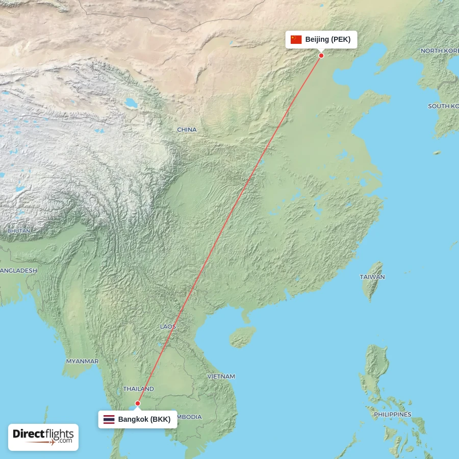 BKK - PEK route map