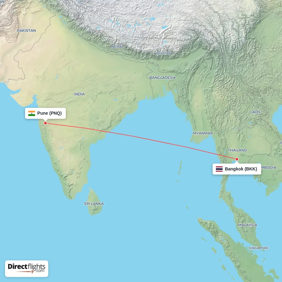 BKK - PNQ route map