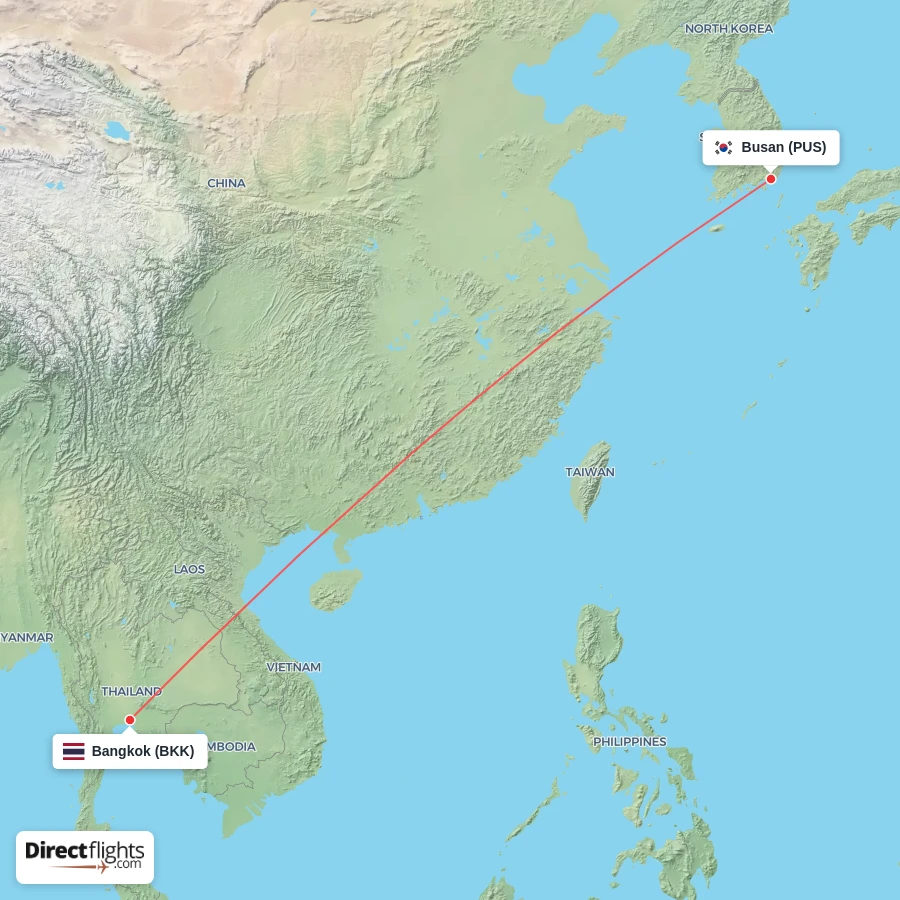 BKK - PUS route map