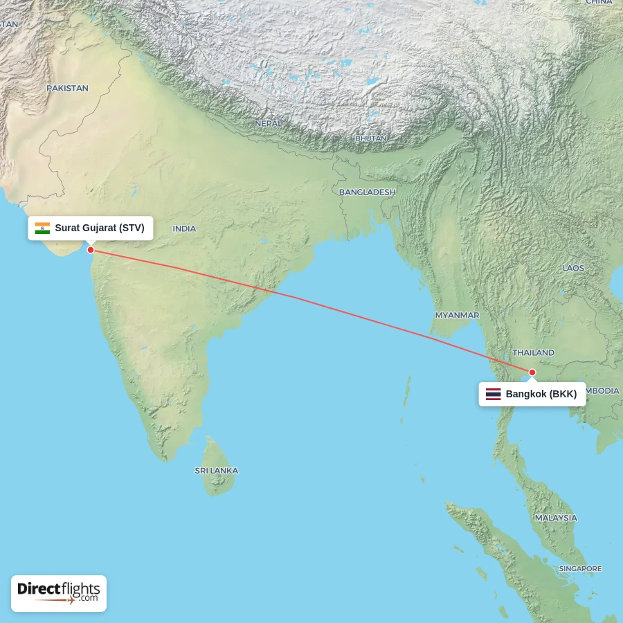 BKK - STV route map
