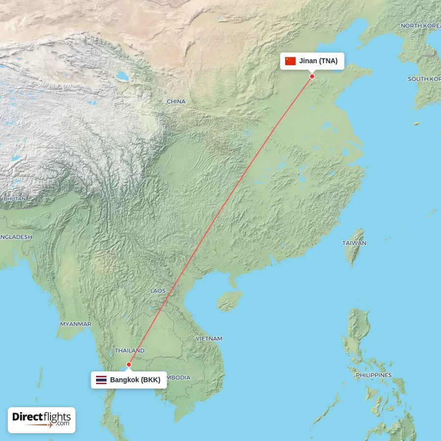 BKK - TNA route map