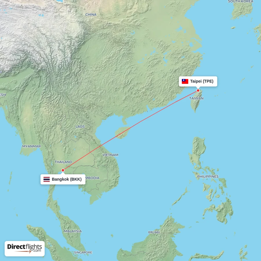 BKK - TPE route map
