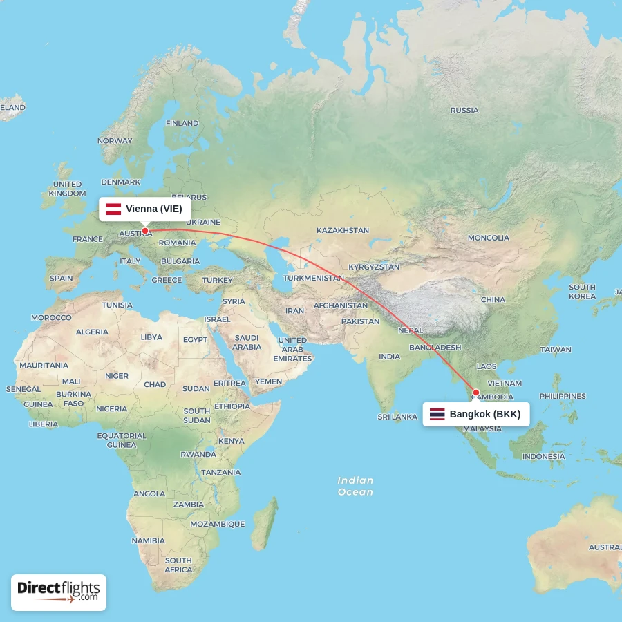 BKK - VIE route map