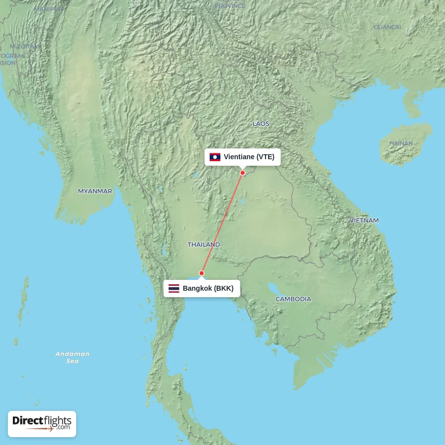 BKK - VTE route map