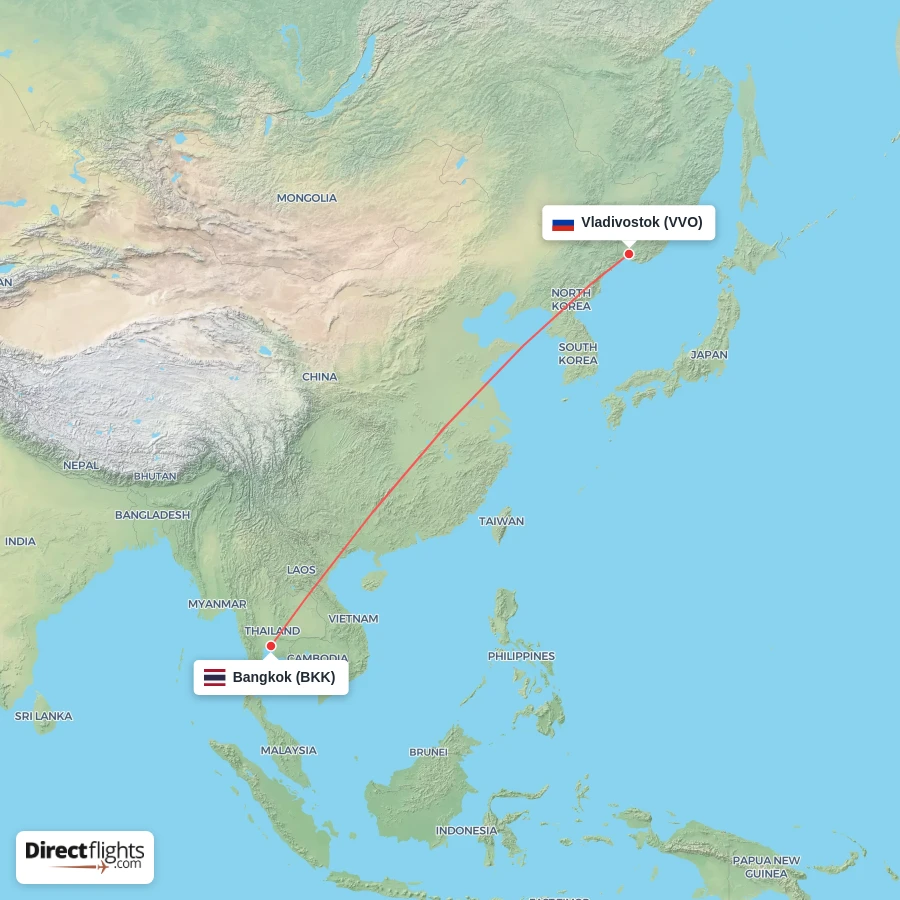 BKK - VVO route map