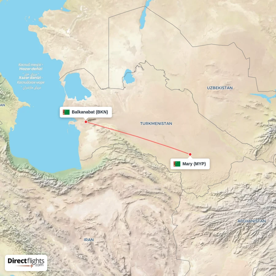 BKN - MYP route map