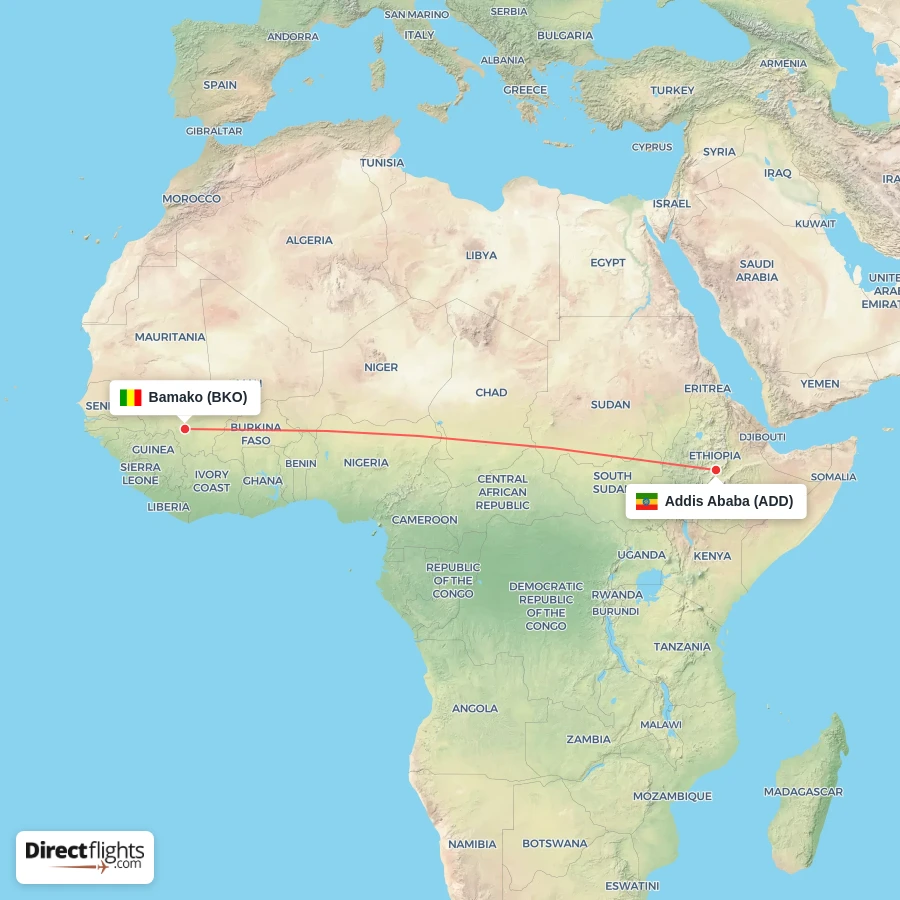 BKO - ADD route map