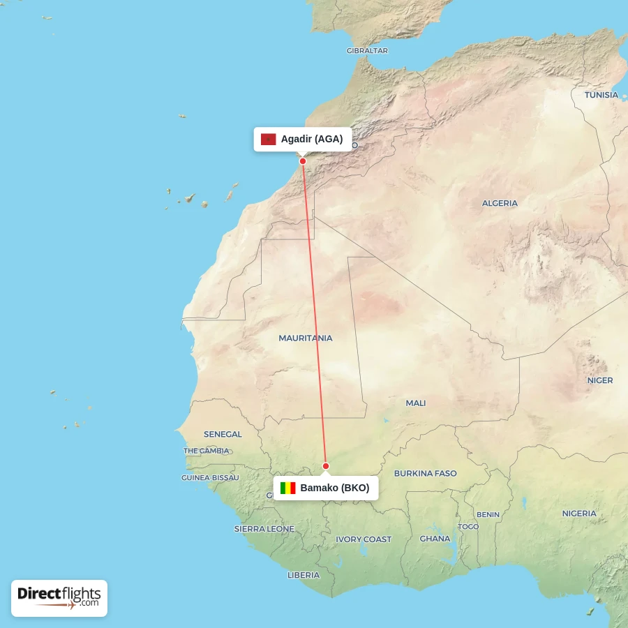 BKO - AGA route map