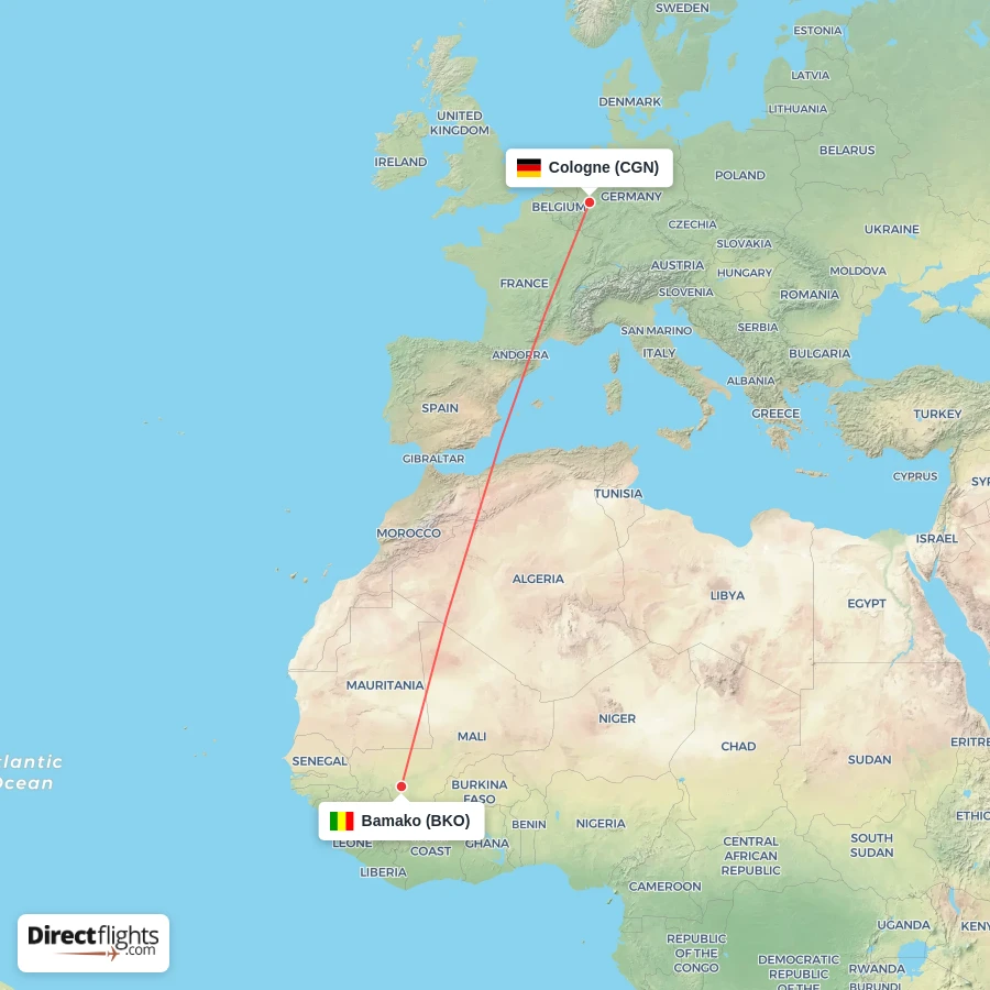 BKO - CGN route map