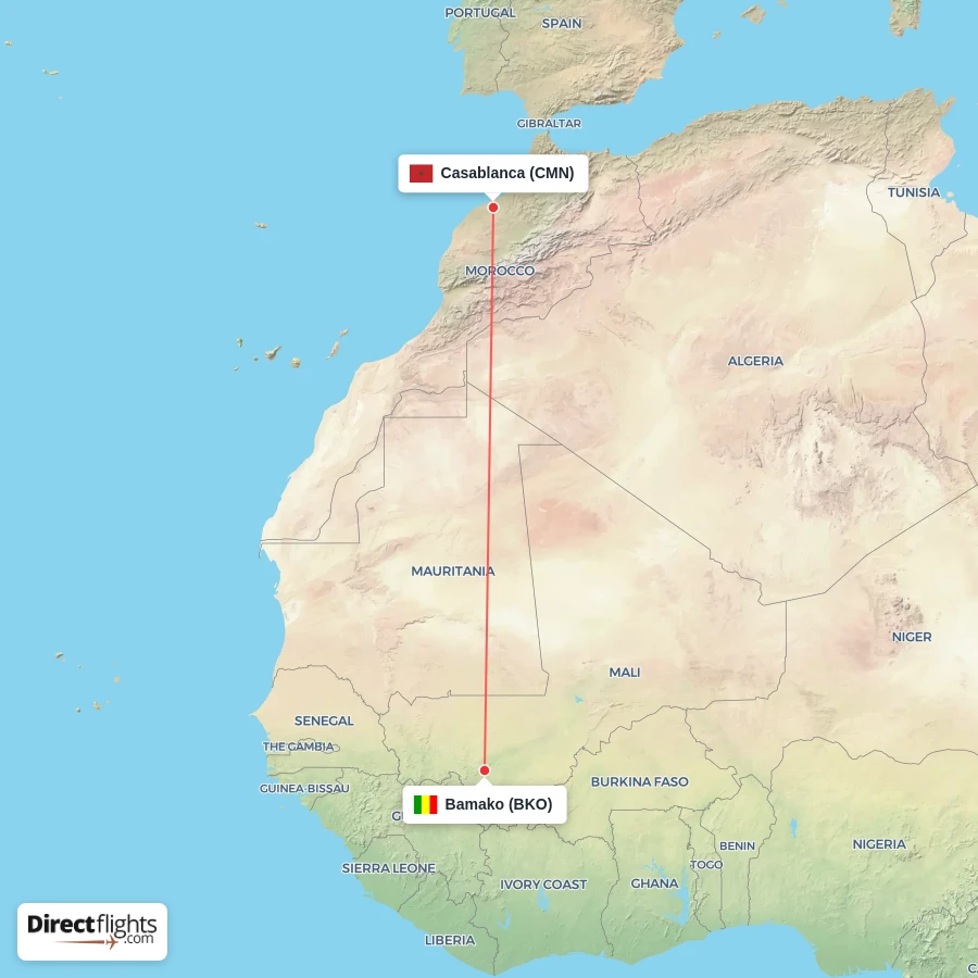 BKO - CMN route map